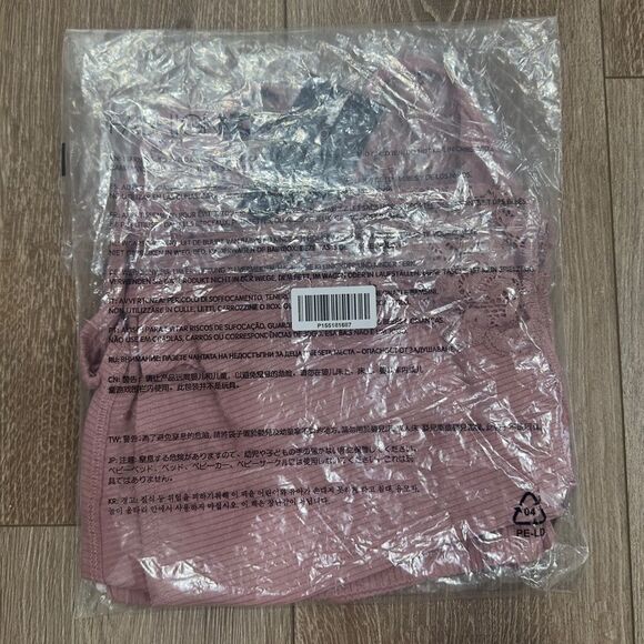 NWT Fashion Nova Size M Bedroom Cuddle Pajama Set Ribbed Lace Detailing Rose - Picture 6 of 6